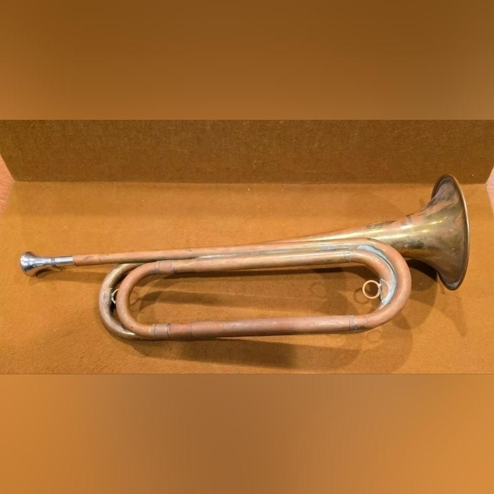 Vintage US Regulation Bugle With Mouthpiece Made in USA